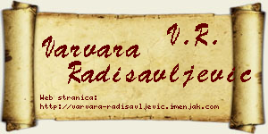Varvara Radisavljević vizit kartica